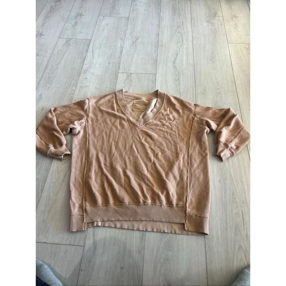 Aerie Vacay Everyday V Neck Sweatshirt oversized size S